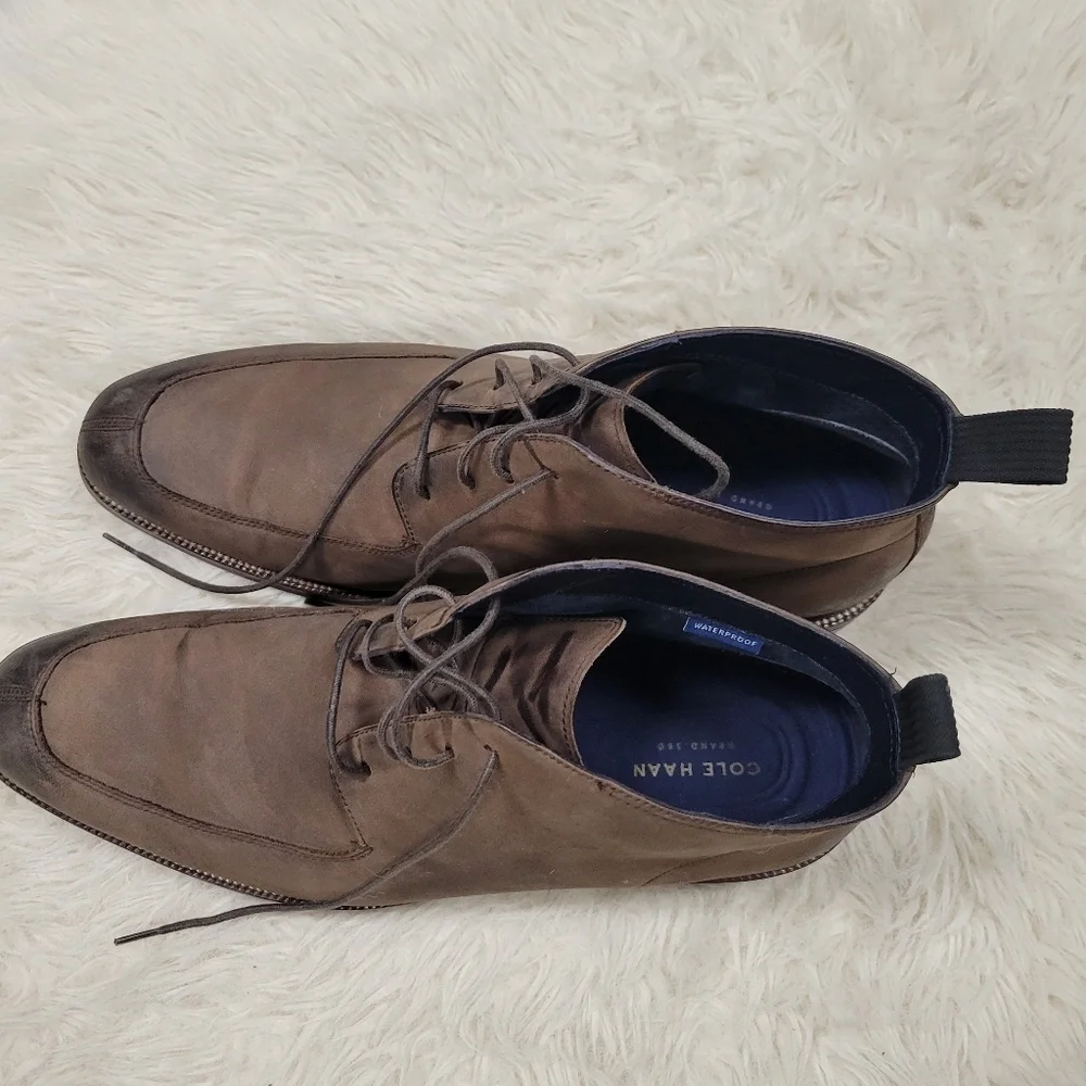 Men’s Cole Haan Wagner Grand 360 Waterproof Leather Boots Size 12 Brown